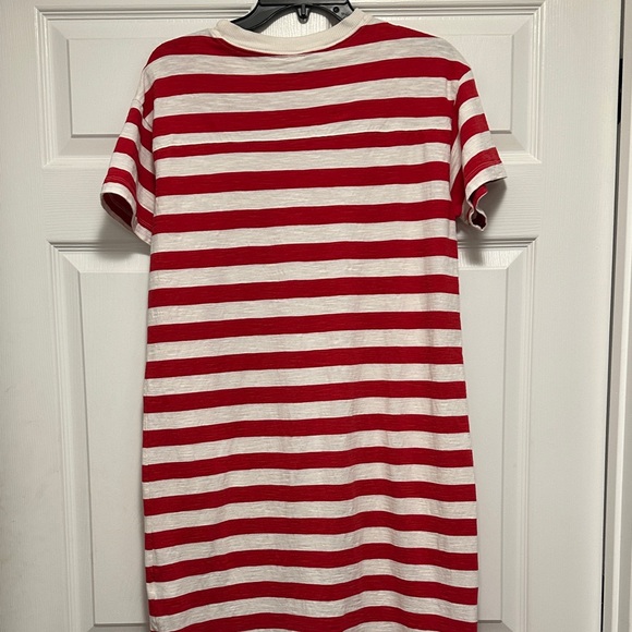 Old Navy Red and White Striped Midi Shift Dress - Picture 4 of 6